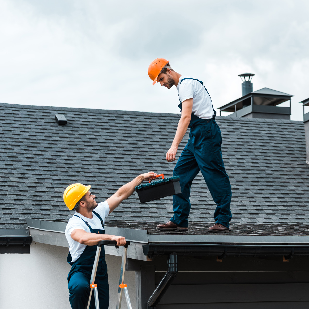roofing contractors inspecting roof roofing contractors inspecting roof